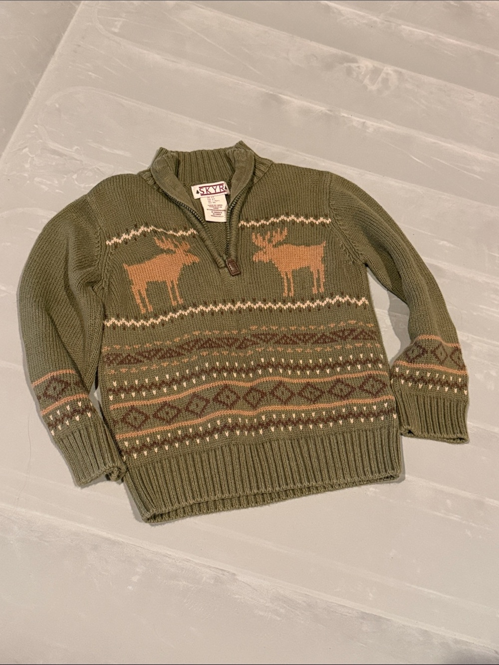 Vintage SKYR - Moose Half-Zip Sweater for Kids